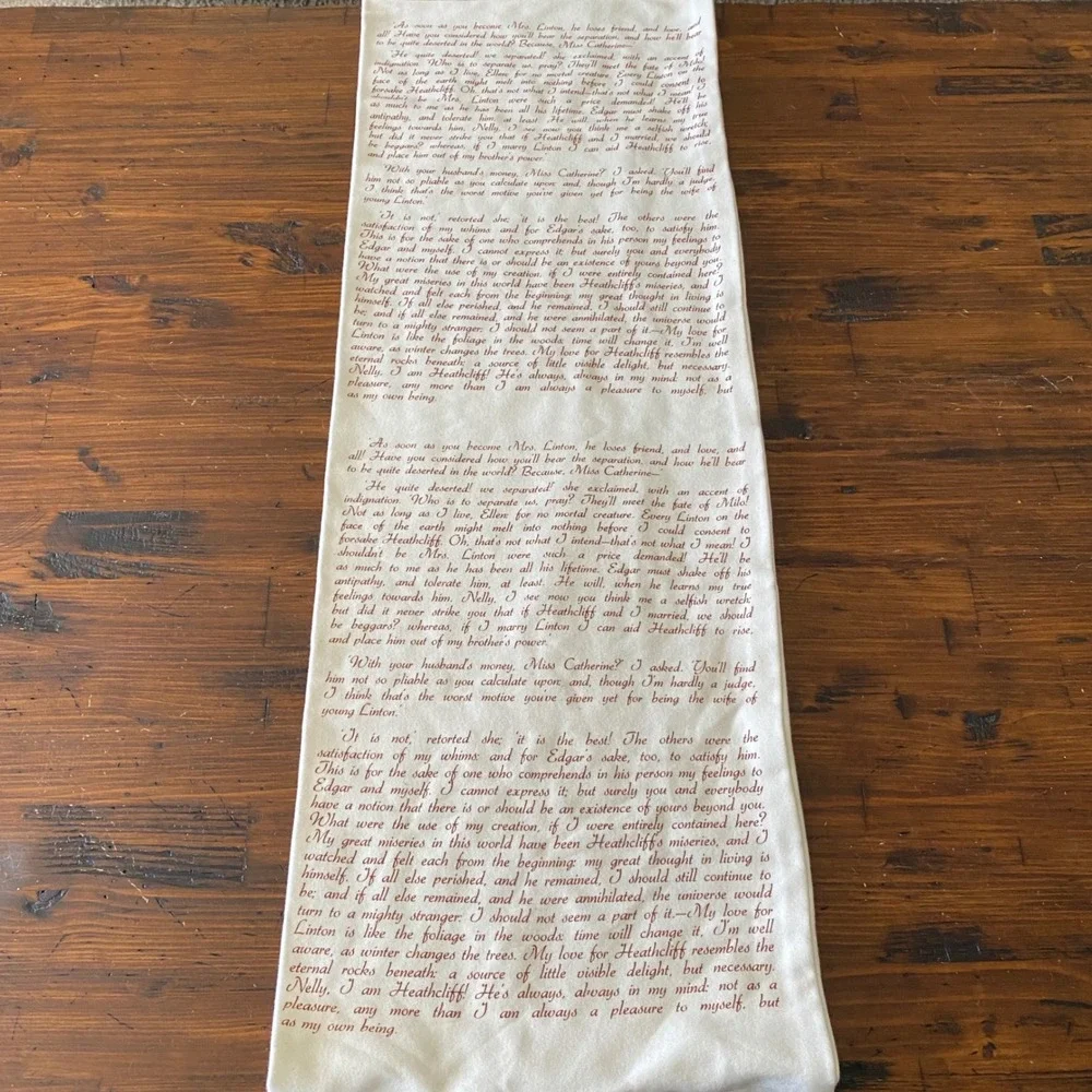 Storiarts Wuthering Heights Infinity Scarf Cream Brown Literary Book Scarf